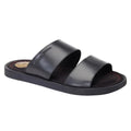 Black - Front - Base London Mens Maven Leather Sandals