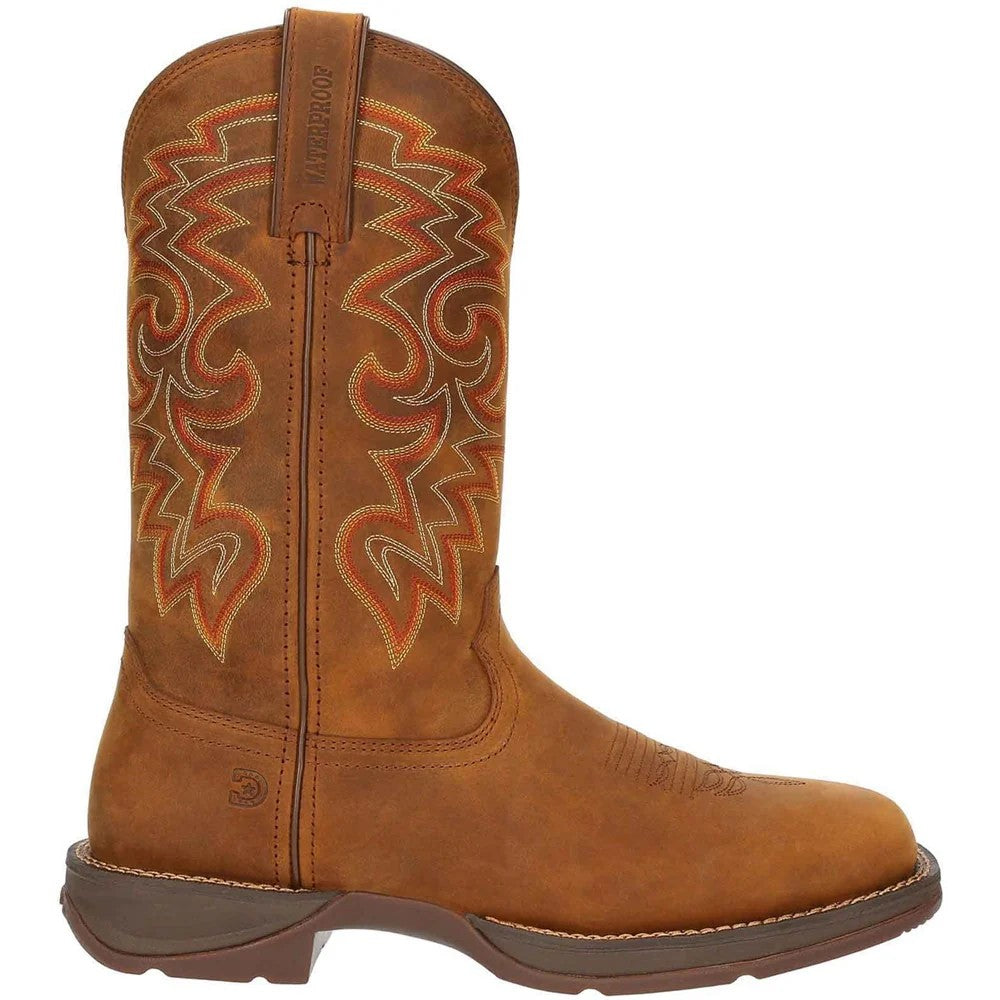 Russet - Back - Durango Mens Rebel Full Grain Leather Waterproof Cowboy Boots