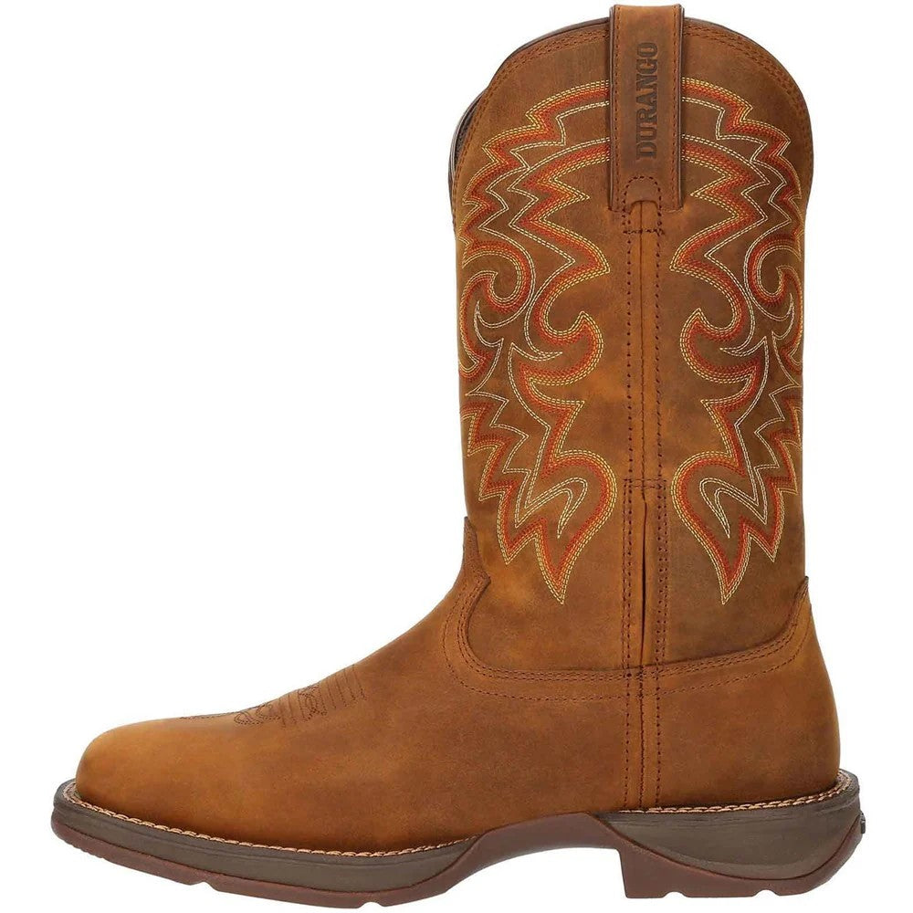 Russet - Side - Durango Mens Rebel Full Grain Leather Waterproof Cowboy Boots