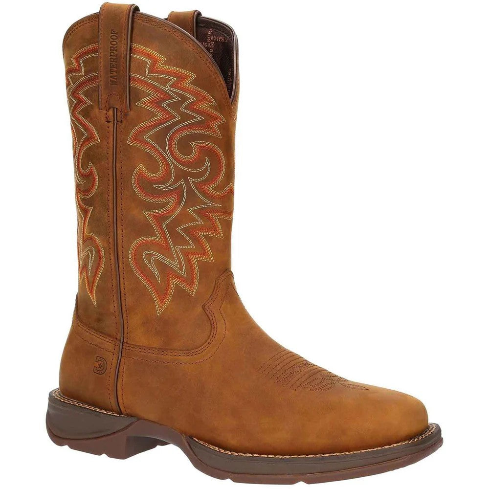 Russet - Front - Durango Mens Rebel Full Grain Leather Waterproof Cowboy Boots