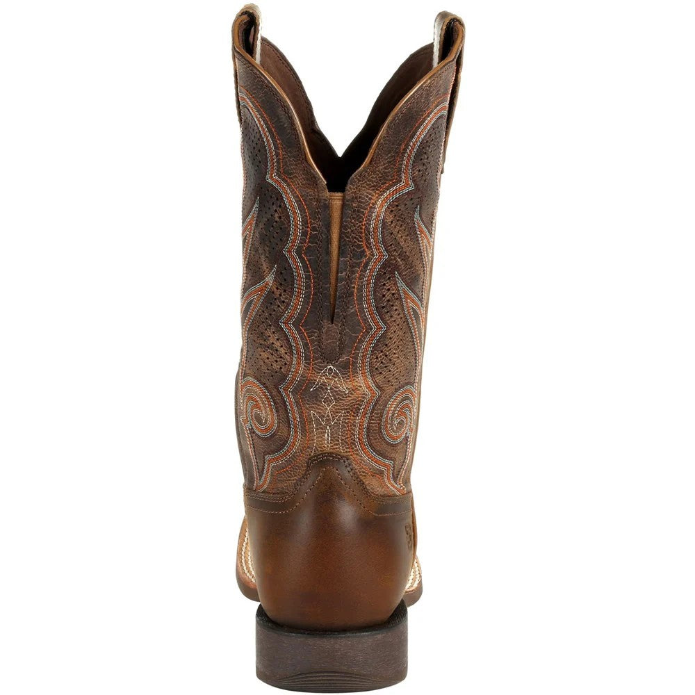 Distressed Cognac - Back - Durango Womens-Ladies Lady Rebel Pro Full Grain Leather Cowboy Boots