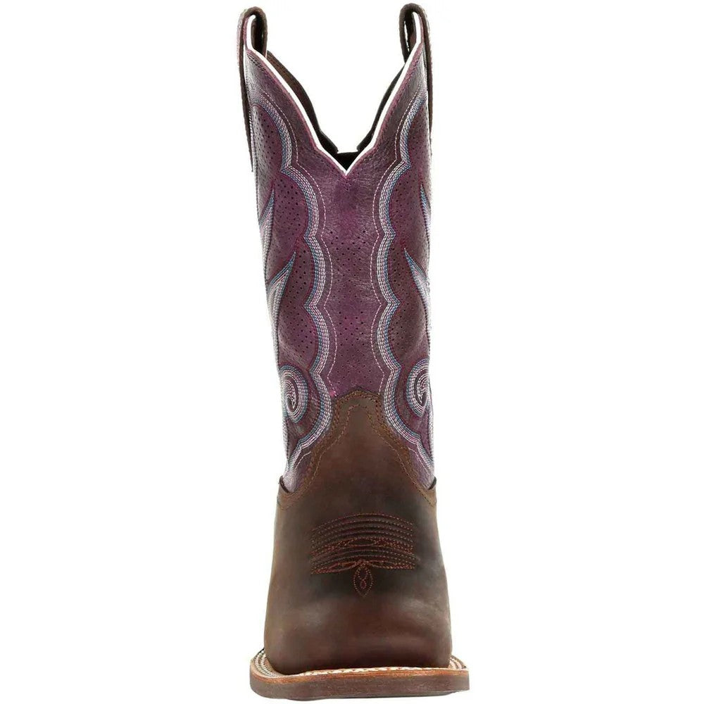 Oilded Brown-Plum - Pack Shot - Durango Womens-Ladies Lady Rebel Pro Full Grain Leather Cowboy Boots