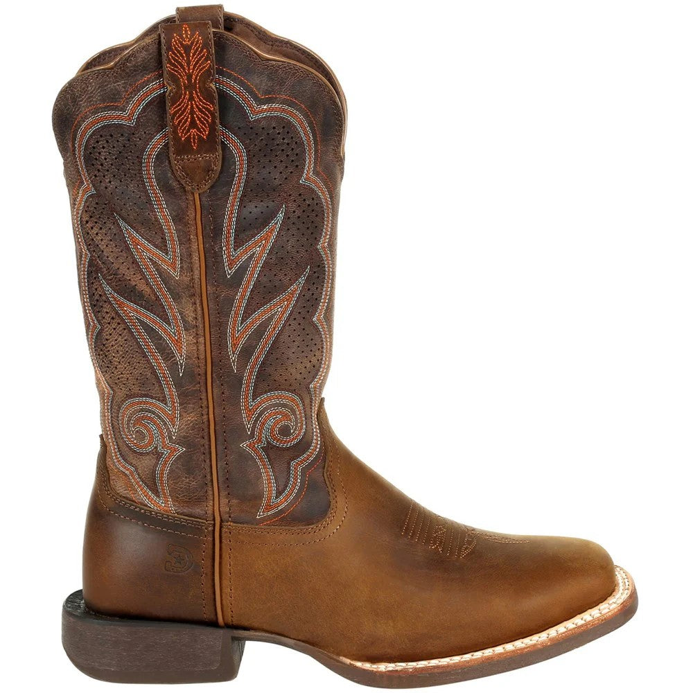 Distressed Cognac - Side - Durango Womens-Ladies Lady Rebel Pro Full Grain Leather Cowboy Boots