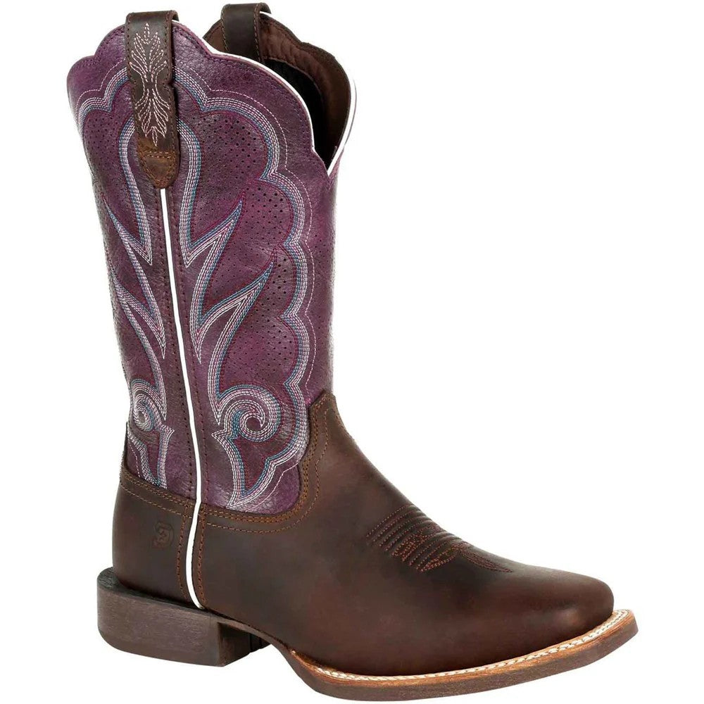 Oilded Brown-Plum - Front - Durango Womens-Ladies Lady Rebel Pro Full Grain Leather Cowboy Boots
