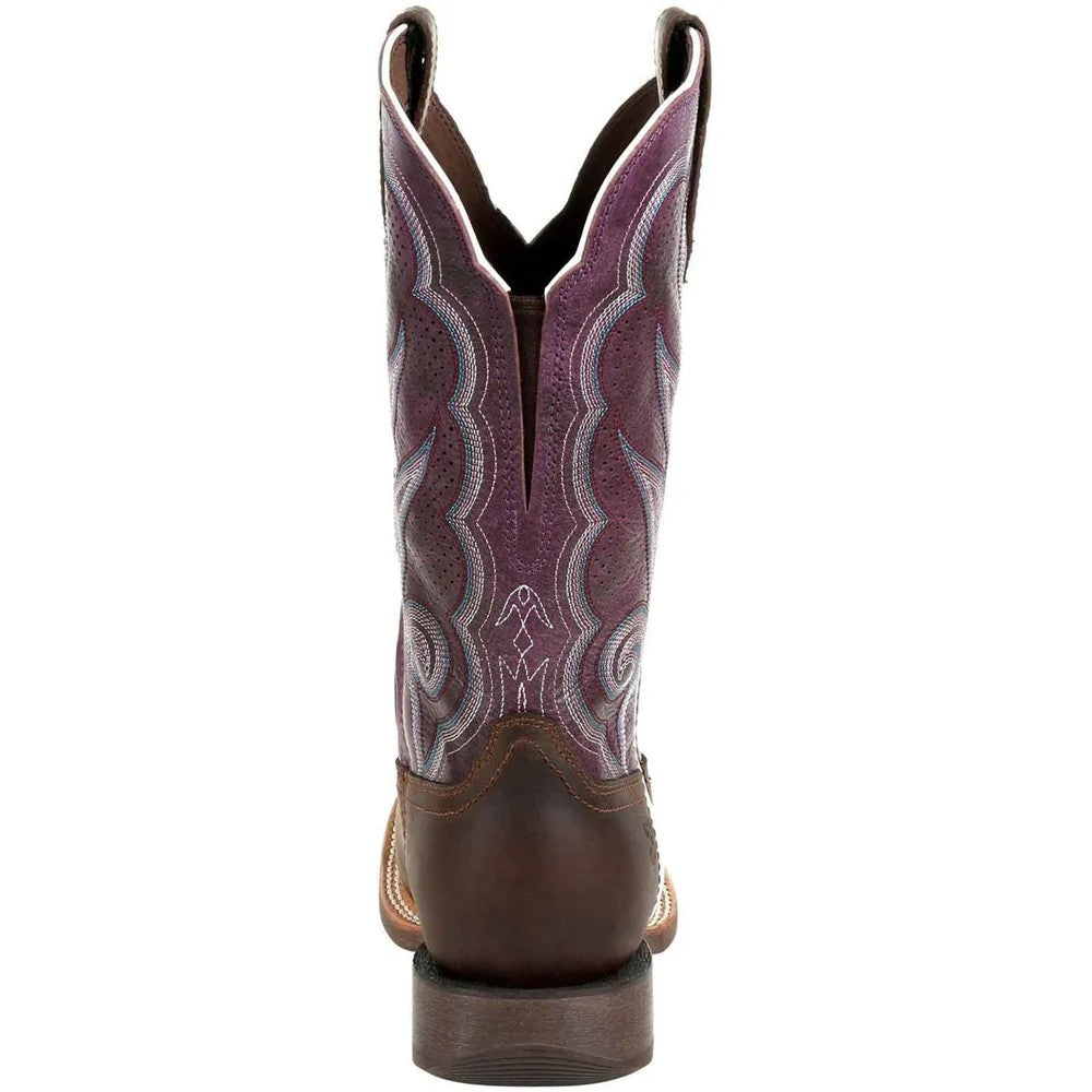 Oilded Brown-Plum - Back - Durango Womens-Ladies Lady Rebel Pro Full Grain Leather Cowboy Boots