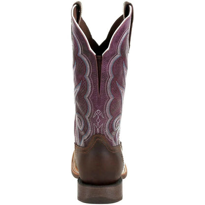 Oilded Brown-Plum - Back - Durango Womens-Ladies Lady Rebel Pro Full Grain Leather Cowboy Boots