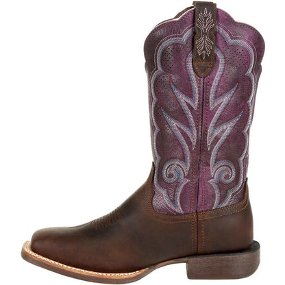 Oilded Brown-Plum - Lifestyle - Durango Womens-Ladies Lady Rebel Pro Full Grain Leather Cowboy Boots
