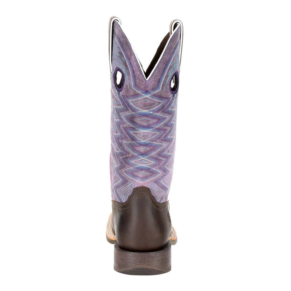 Dark Earth-Amethyst - Back - Durango Womens-Ladies Lady Rebel Pro Full Grain Leather Cowboy Boots