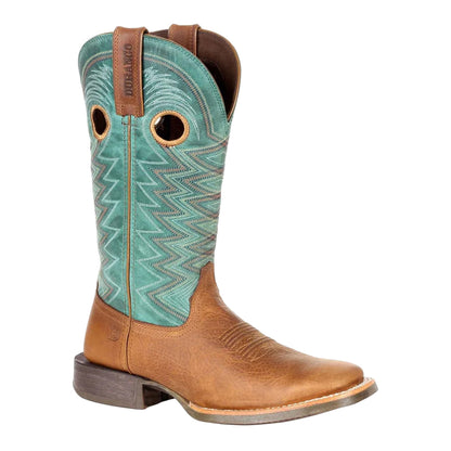 Wheat-Tidal Teal - Front - Durango Womens-Ladies Lady Rebel Pro Full Grain Leather Cowboy Boots