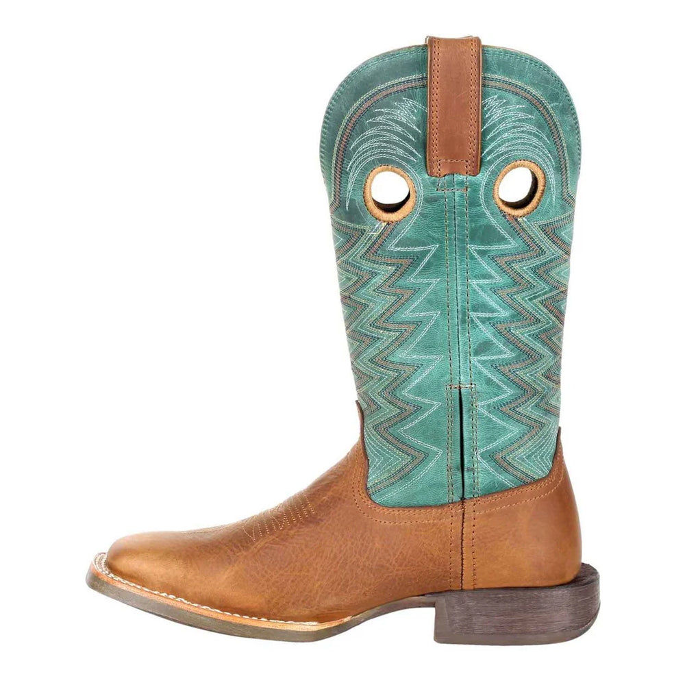 Wheat-Tidal Teal - Back - Durango Womens-Ladies Lady Rebel Pro Full Grain Leather Cowboy Boots