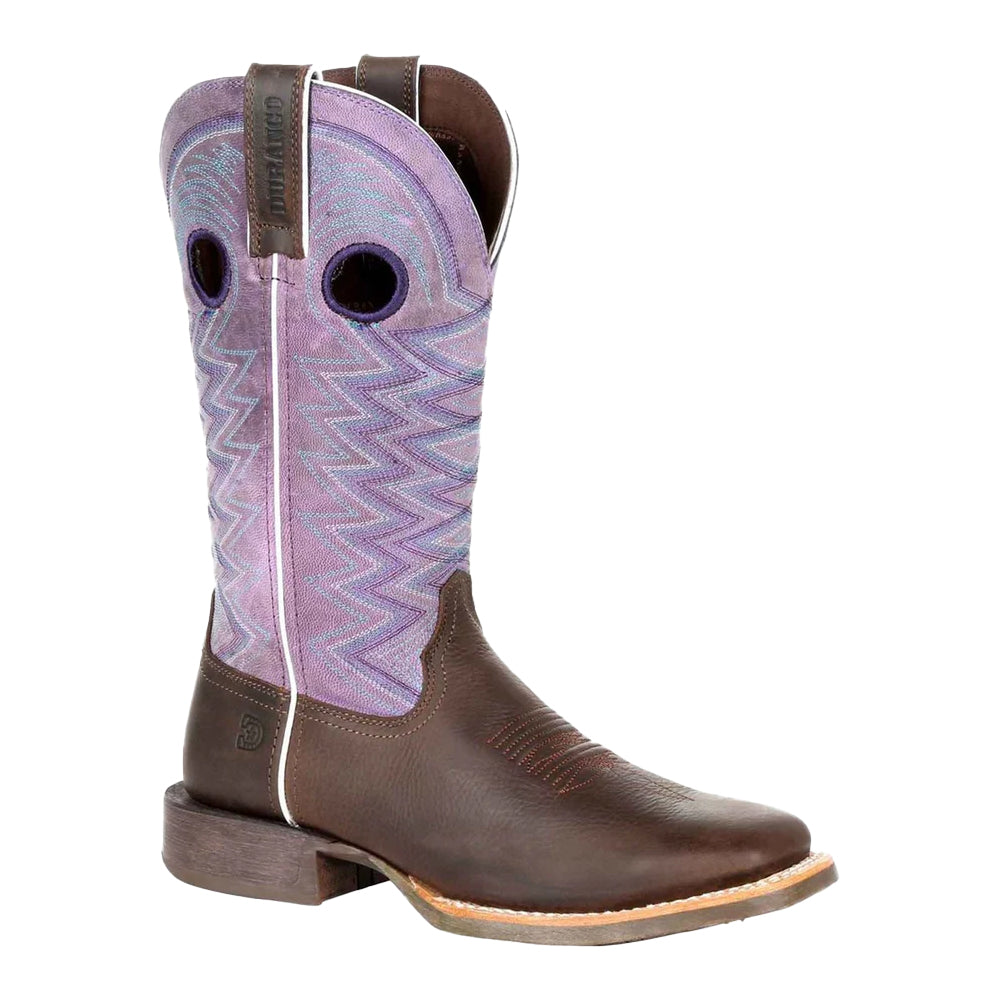 Dark Earth-Amethyst - Front - Durango Womens-Ladies Lady Rebel Pro Full Grain Leather Cowboy Boots