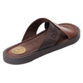 Burnt Brown - Back - Base London Mens Webb Leather Sliders