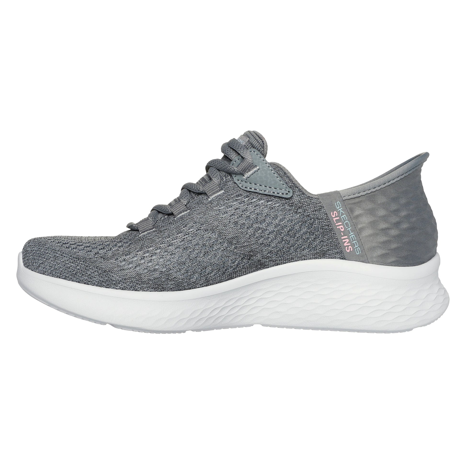 Grey - Back - Skechers Womens-Ladies Skech-Lite Pro Natural Trainers