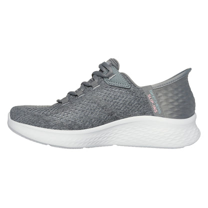Grey - Back - Skechers Womens-Ladies Skech-Lite Pro Natural Trainers