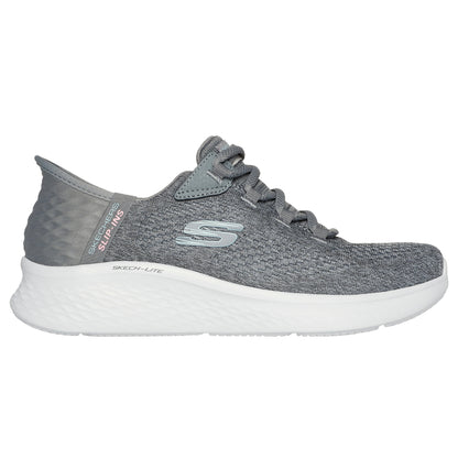 Grey - Side - Skechers Womens-Ladies Skech-Lite Pro Natural Trainers
