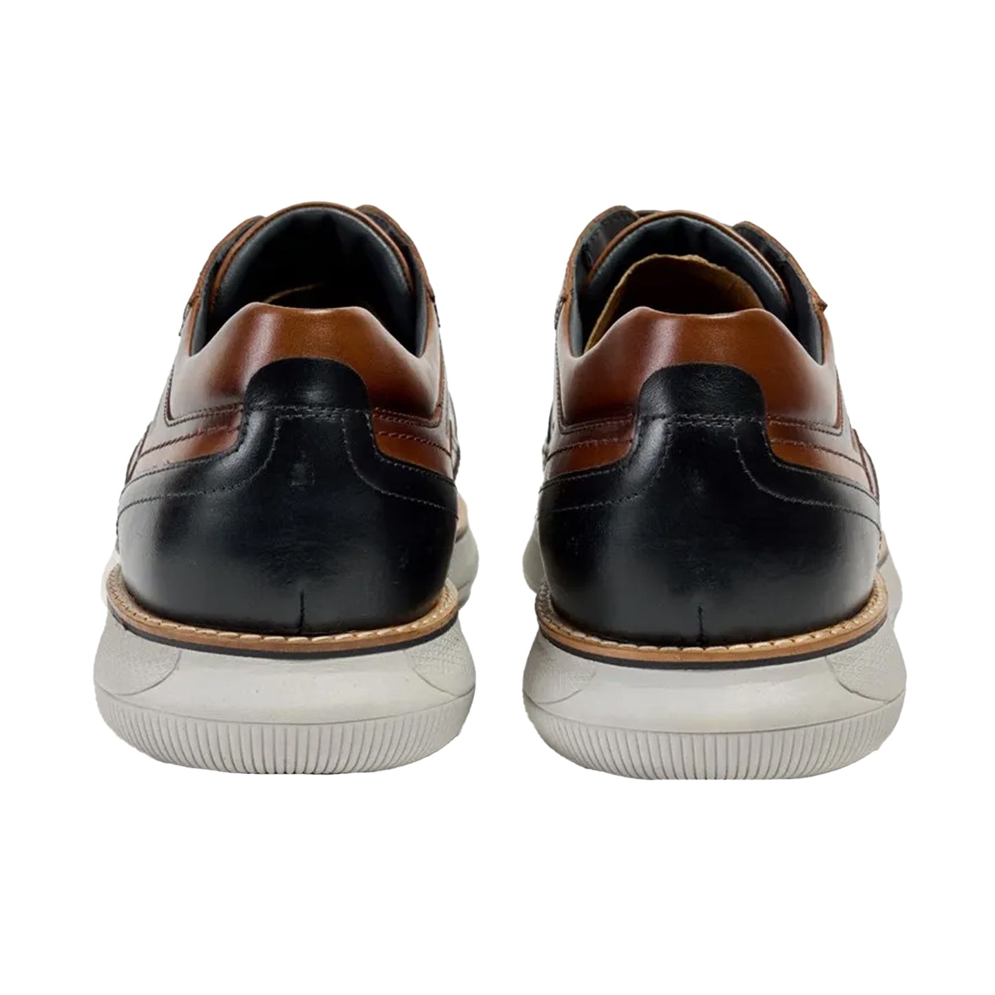 Cognac - Back - POD Mens Finch Italian Leather Casual Derby Shoes