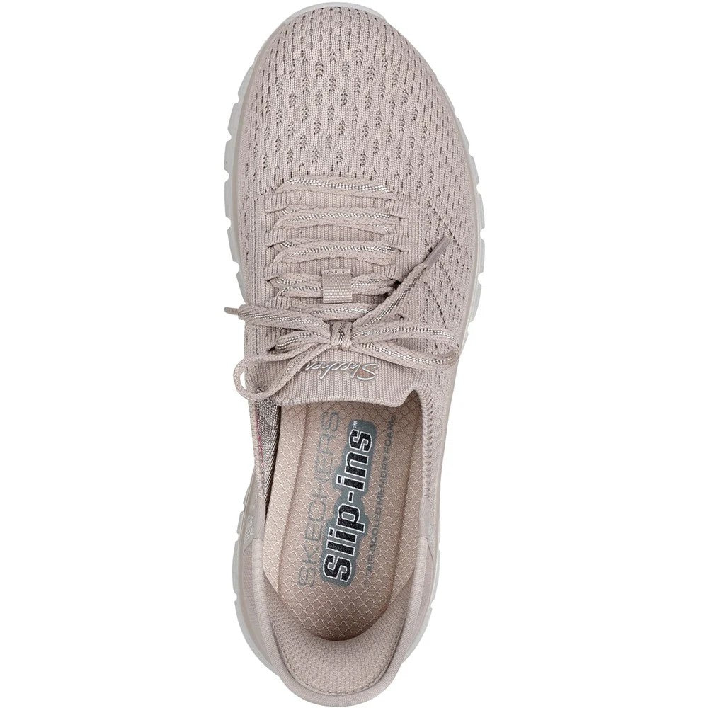 Taupe - Pack Shot - Skechers Womens-Ladies First Blush Slip-In Trainers