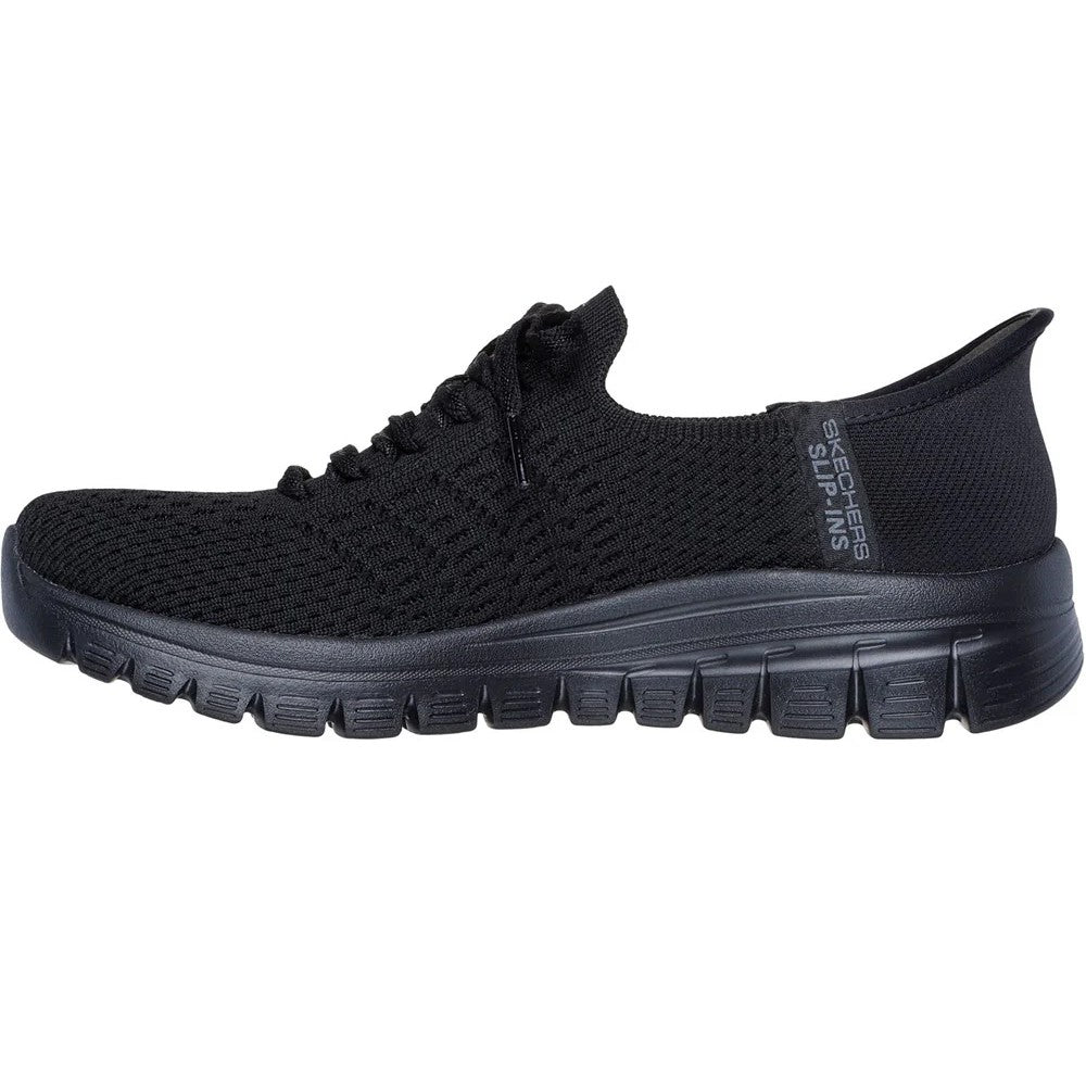 Black - Lifestyle - Skechers Womens-Ladies First Blush Slip-In Trainers