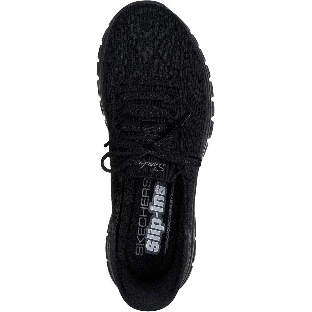 Black - Pack Shot - Skechers Womens-Ladies First Blush Slip-In Trainers