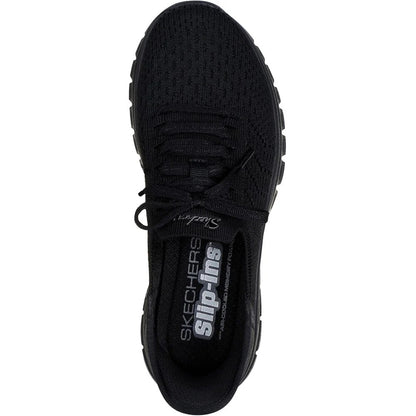 Black - Pack Shot - Skechers Womens-Ladies First Blush Slip-In Trainers