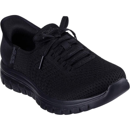 Black - Front - Skechers Womens-Ladies First Blush Slip-In Trainers