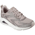 Taupe - Front - Skechers Womens-Ladies Tres Air Uno Glitter Trainers