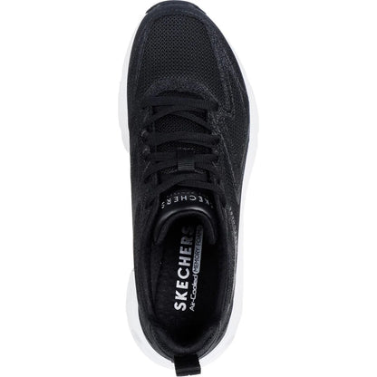 Black - Pack Shot - Skechers Womens-Ladies Tres Air Uno Glitter Trainers