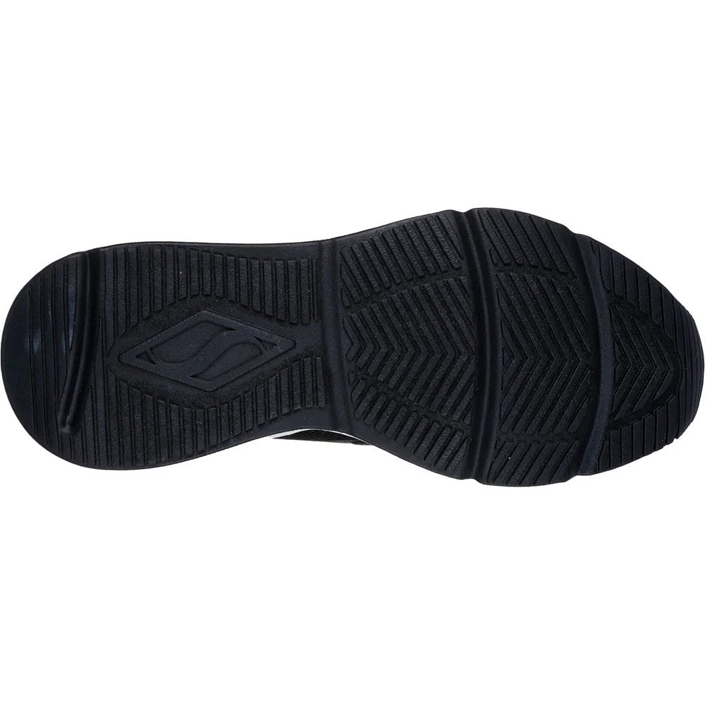 Black - Back - Skechers Womens-Ladies Tres Air Uno Glitter Trainers