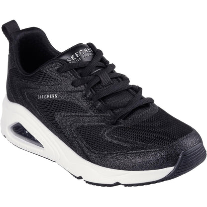 Black - Front - Skechers Womens-Ladies Tres Air Uno Glitter Trainers