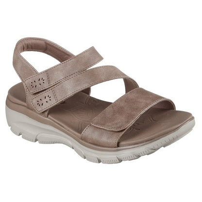Taupe - Front - Skechers Womens-Ladies Easy Going Sandals