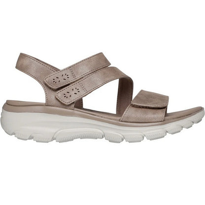 Taupe - Pack Shot - Skechers Womens-Ladies Easy Going Sandals