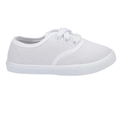 White - Back - Mirak 204-ASG14 Unisex Childrens Lace-Up Plimsolls - Boys-Girls Gym Trainers