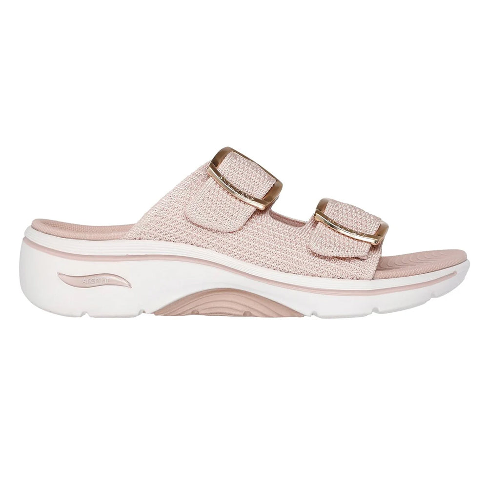 Blush - Side - Skechers Womens-Ladies Go Walk Arch Fit 2.0 Destined Sandals