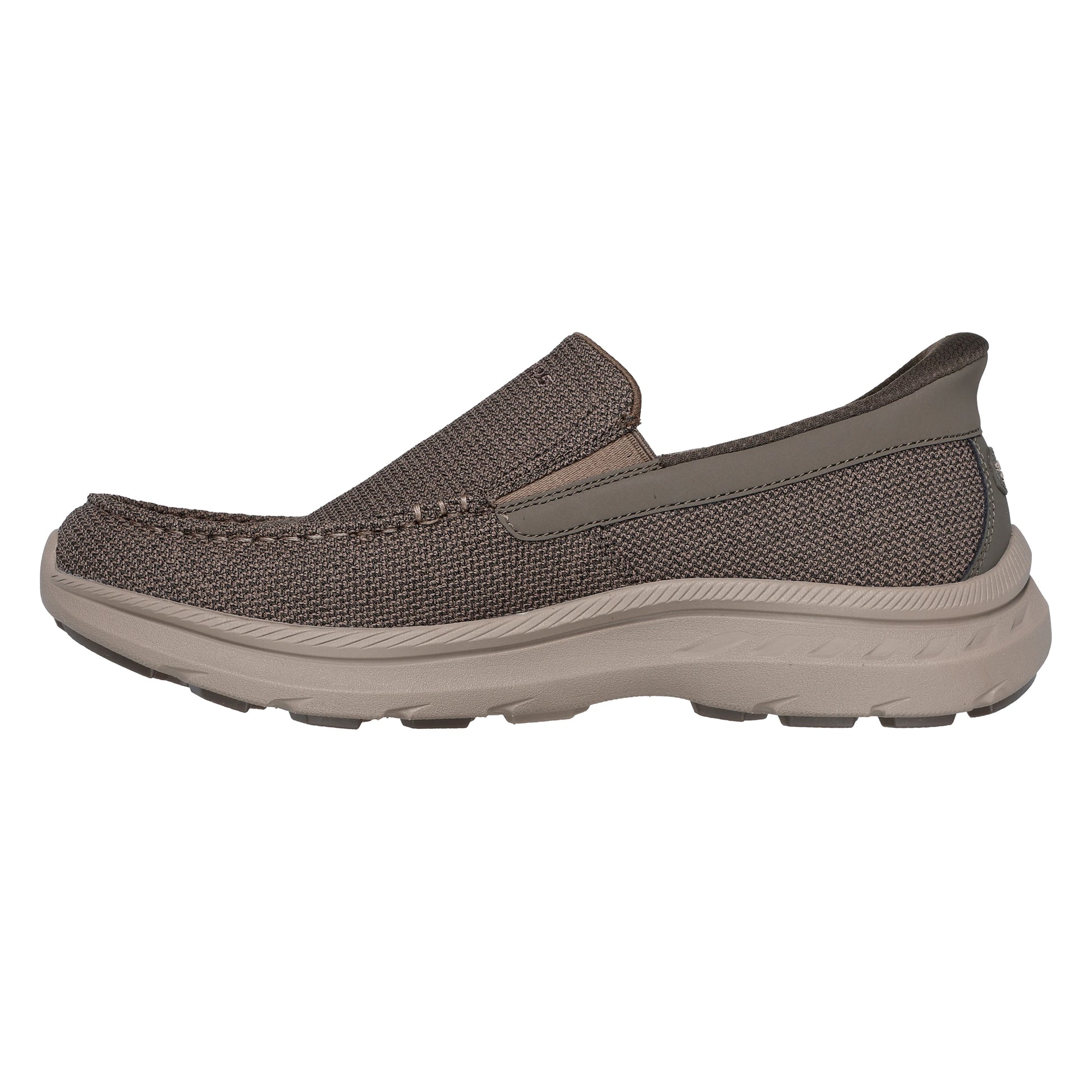 Taupe - Back - Skechers Mens Pollard Wilfred Slip-In Trainers