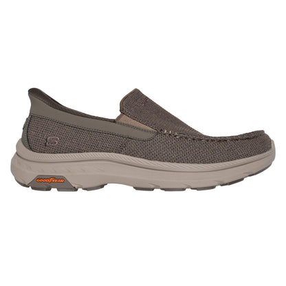 Taupe - Side - Skechers Mens Pollard Wilfred Slip-In Trainers