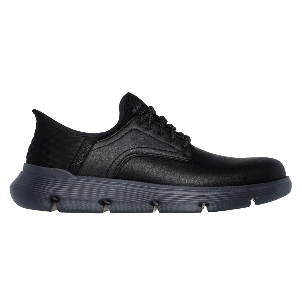 Black - Side - Skechers Mens Garza Duran Leather Trainers