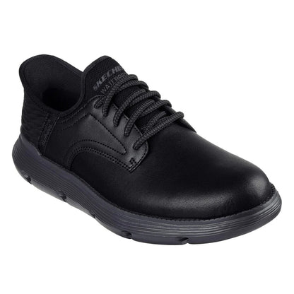 Black - Front - Skechers Mens Garza Duran Leather Trainers