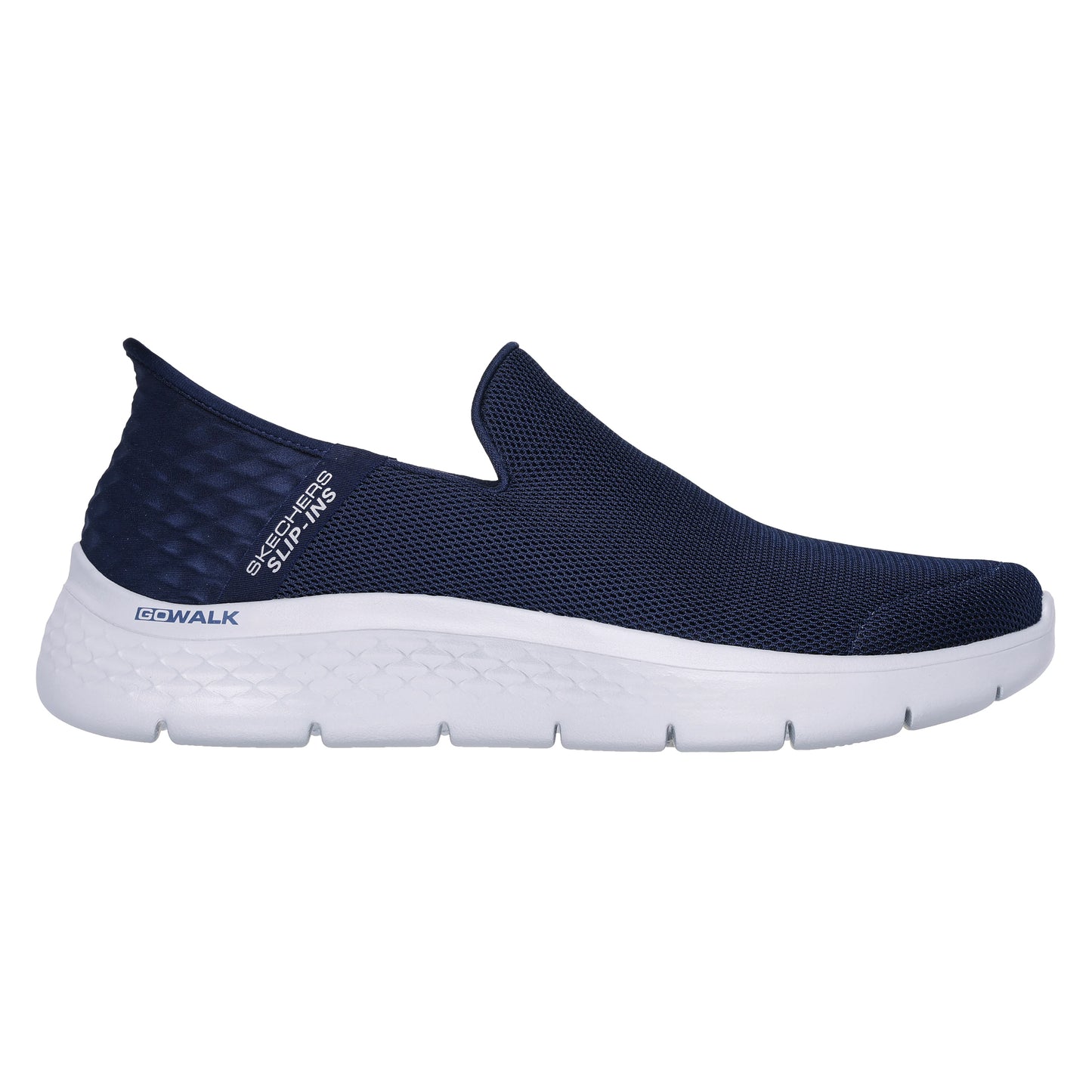 Navy - Side - Skechers Mens Go Walk Flex No Hands Trainers
