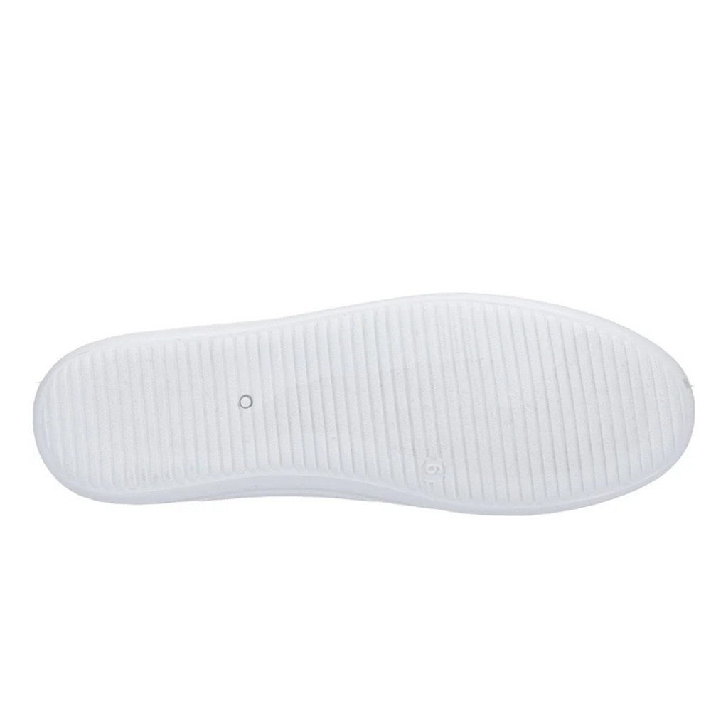 White - Side - Mirak 204-ASG14 Lace-Up Plimsolls - Mens Trainers - Lace Plimsolls
