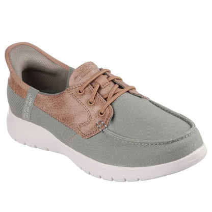 Olive - Front - Skechers Womens-Ladies On The Go Flex Palmilla Boat Shoes