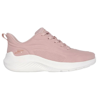 Blush - Side - Skechers Womens-Ladies Bobs Sport Squad Waves Trainers