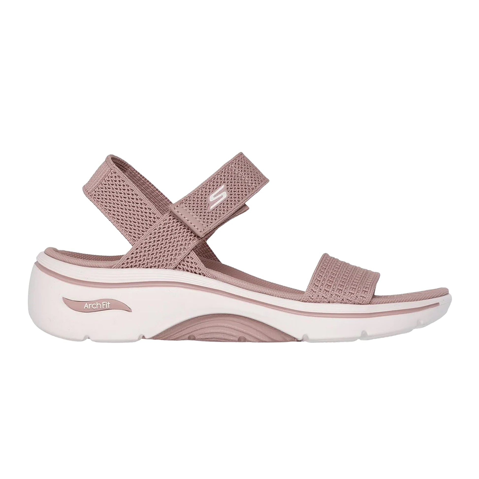 Mauve - Side - Skechers Womens-Ladies Go Walk 2.0 Arch Fit Sandals