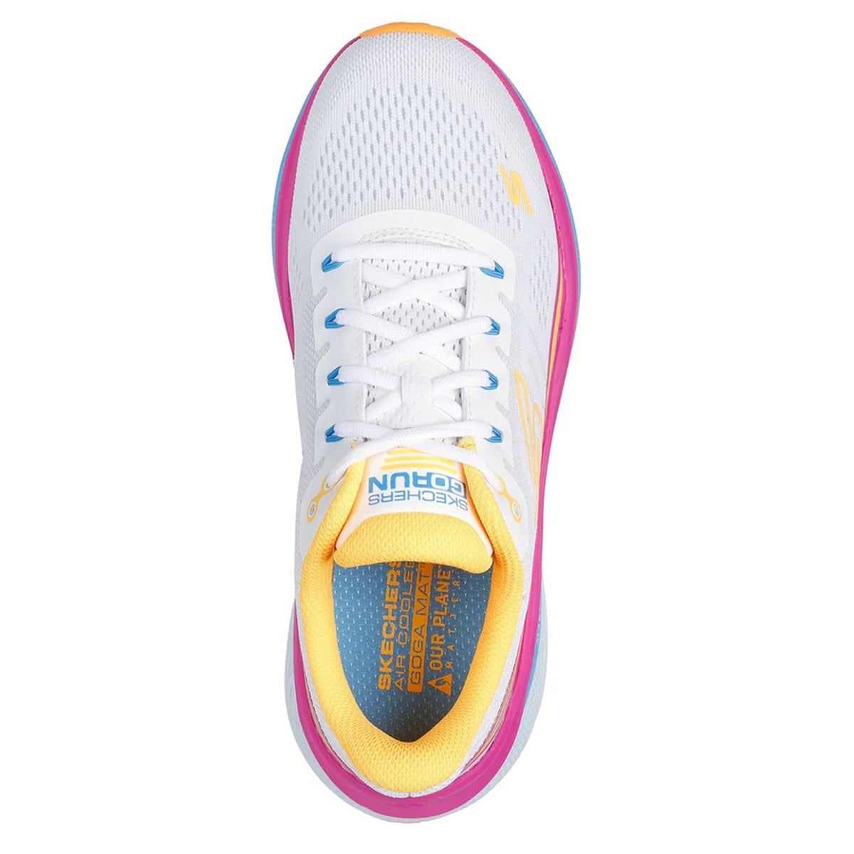 White-Orange - Pack Shot - Skechers Womens-Ladies Max Cushioning Propulsion Trainers