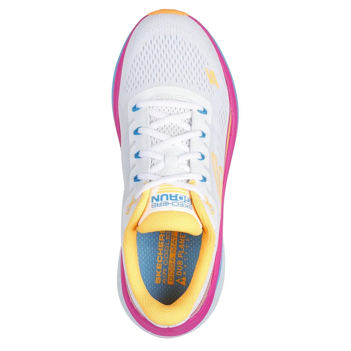 White-Orange - Pack Shot - Skechers Womens-Ladies Max Cushioning Propulsion Trainers