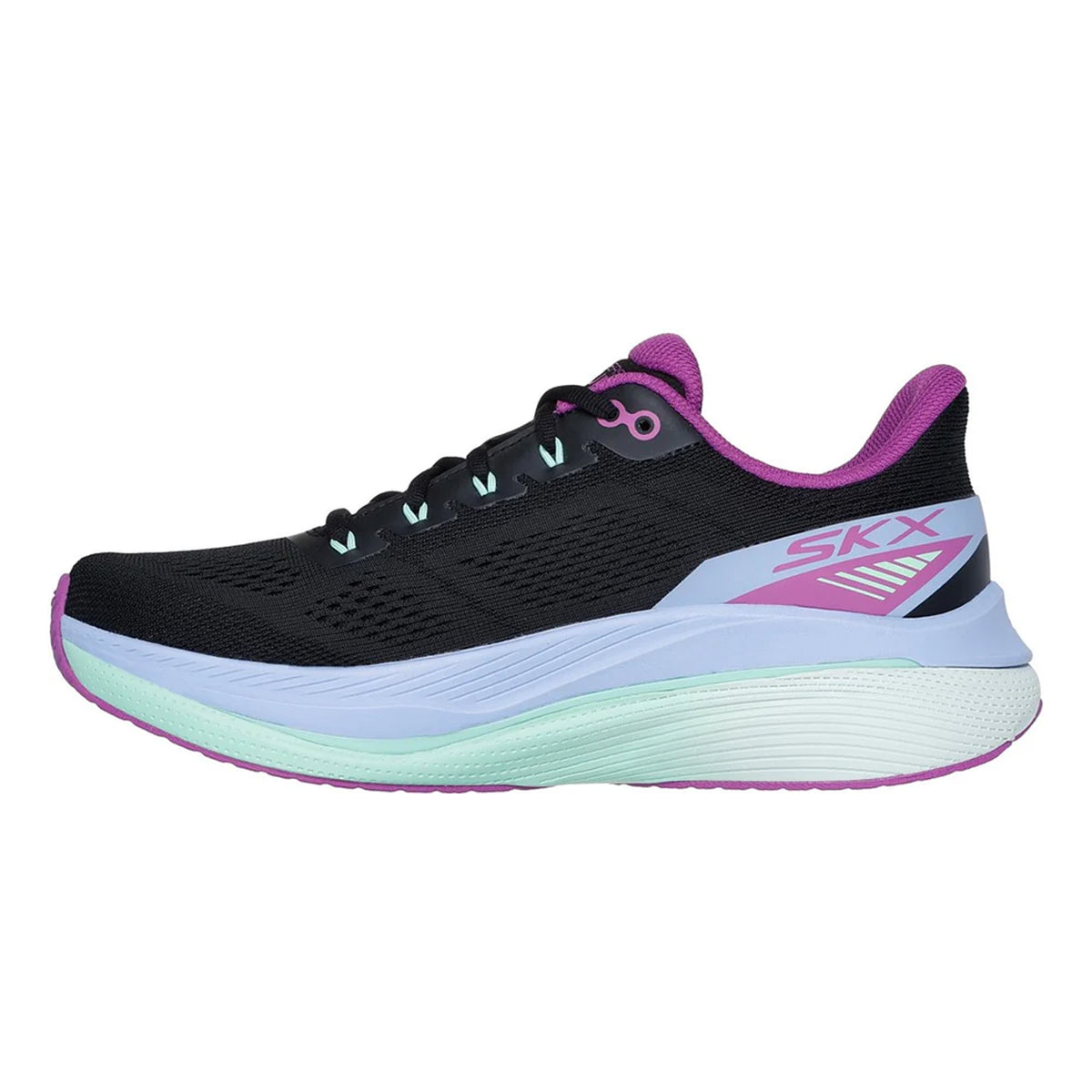 Black-Purple - Back - Skechers Womens-Ladies Max Cushioning Propulsion Trainers