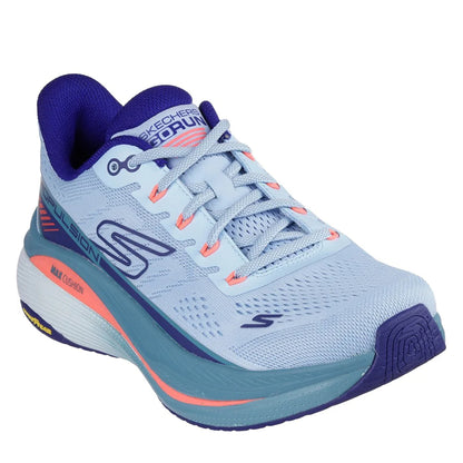 Light Blue-Navy - Front - Skechers Womens-Ladies Max Cushioning Propulsion Trainers