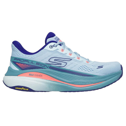 Light Blue-Navy - Back - Skechers Womens-Ladies Max Cushioning Propulsion Trainers