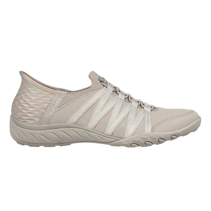 Taupe - Side - Skechers Womens-Ladies Breathe Easy Roll With Me Trainers