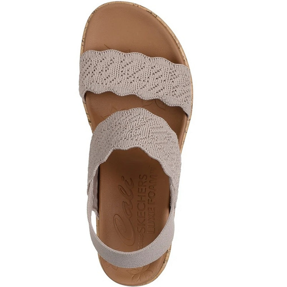 Taupe - Side - Skechers Womens-Ladies Beverlee Timeless Touch Sandals
