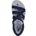 Navy - Side - Skechers Womens-Ladies Reggae Stretch Flex Slim Sandals